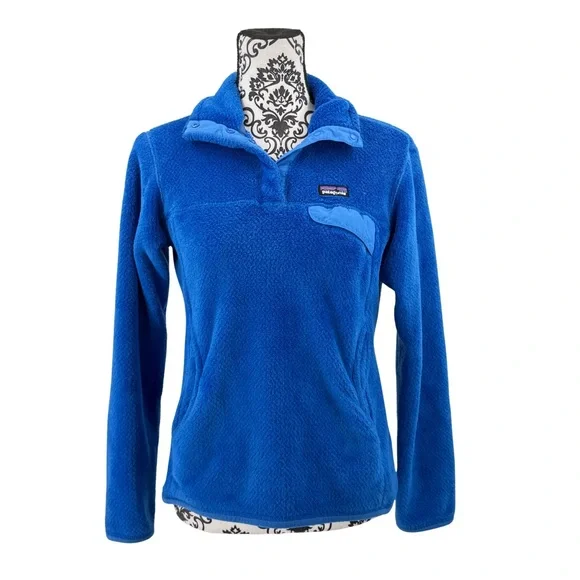 Patagonia Polartec Thermal Pro Fleece Pullover Jacket Cobalt Blue Cozy Snap-T - Picture 3 of 13